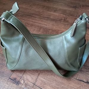 👛Shoulder Bag Olive Color, Leather 👛